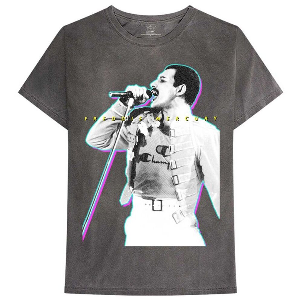 Freddie Mercury Unisex Adult Glow T-Shirt / Black